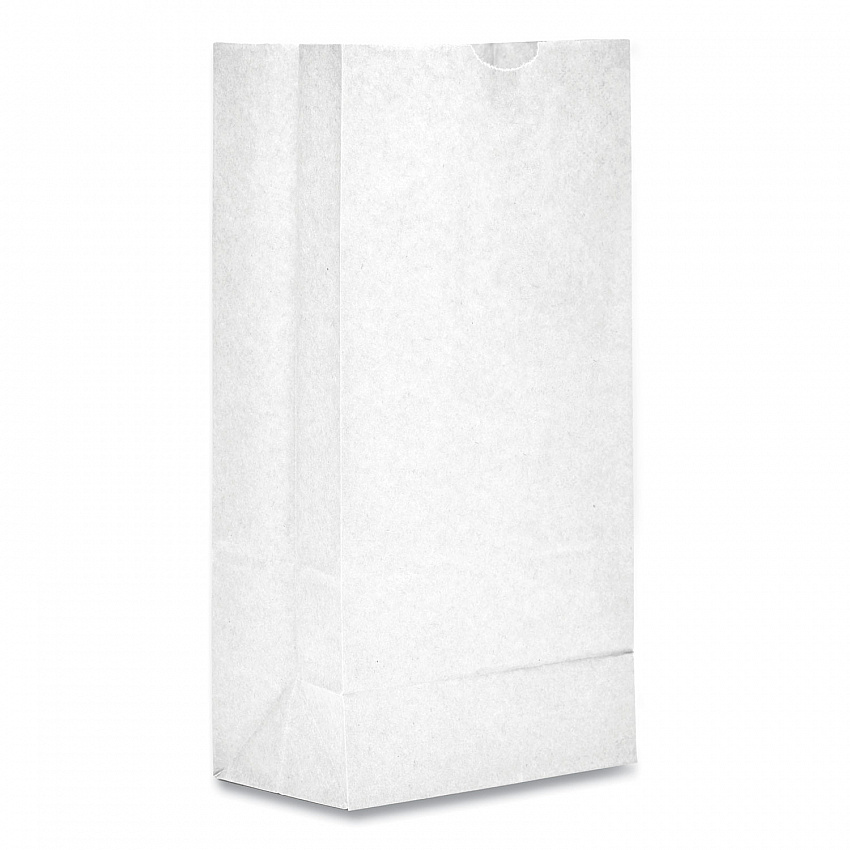 Grocery Paper Bags, 8# Size, 35# Basis Weight, 6" x 3.88" x 12.5", White, 500/Bundle (GW8500)