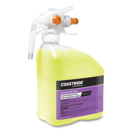 Coastwide Professional DC Plus Neutral Disinfectant-Cleaner Concentrate for EasyConnect Systems, Lemon Scent, 3.17 qt Bottle, 2/Carton (24381054)