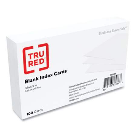 TRU RED Index Cards, Unruled, 3 x 5, White, 100/Pack (517524)