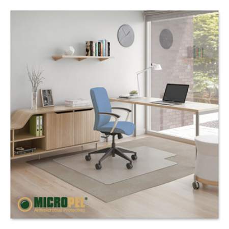 deflecto Antimicrobial Chair Mat, Medium Pile Carpet, 53 x 45, Lipped, Clear (CM14232AM)