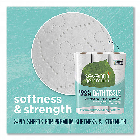 100% Recycled Bathroom Tissue, Septic Safe, 2-Ply, White, 240 Sheets/Roll, 24 Rolls/Pack (13738)