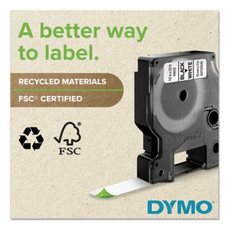 DYMO D1 Durable Labels, 0.5" x 23 ft, White, 6/Pack (2025517)