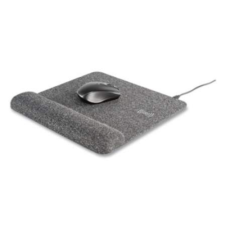 Allsop Powertrack Plush Wireless Charging Mousepad with Wrist Rest, 11.8 x 11.6 x 1.88, Gray (32304)