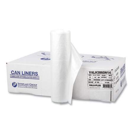 Inteplast Group High-Density Commercial Can Liners Value Pack, 60 gal, 12 microns, 38" x 58", Clear, 200/Carton (VALH3860N14)