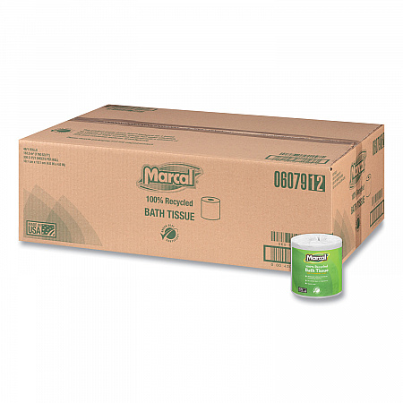 100% Recycled Two-Ply Bath Tissue, Individually Wrapped Rolls, Septic Safe, White, 330 Sheets/Roll, 48 Rolls/Carton (6079)