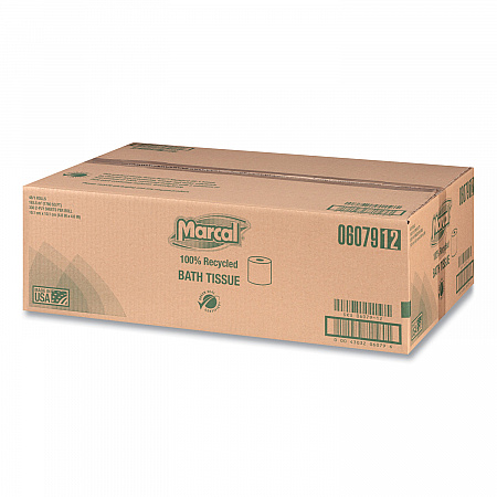 100% Recycled Two-Ply Bath Tissue, Individually Wrapped Rolls, Septic Safe, White, 330 Sheets/Roll, 48 Rolls/Carton (6079)