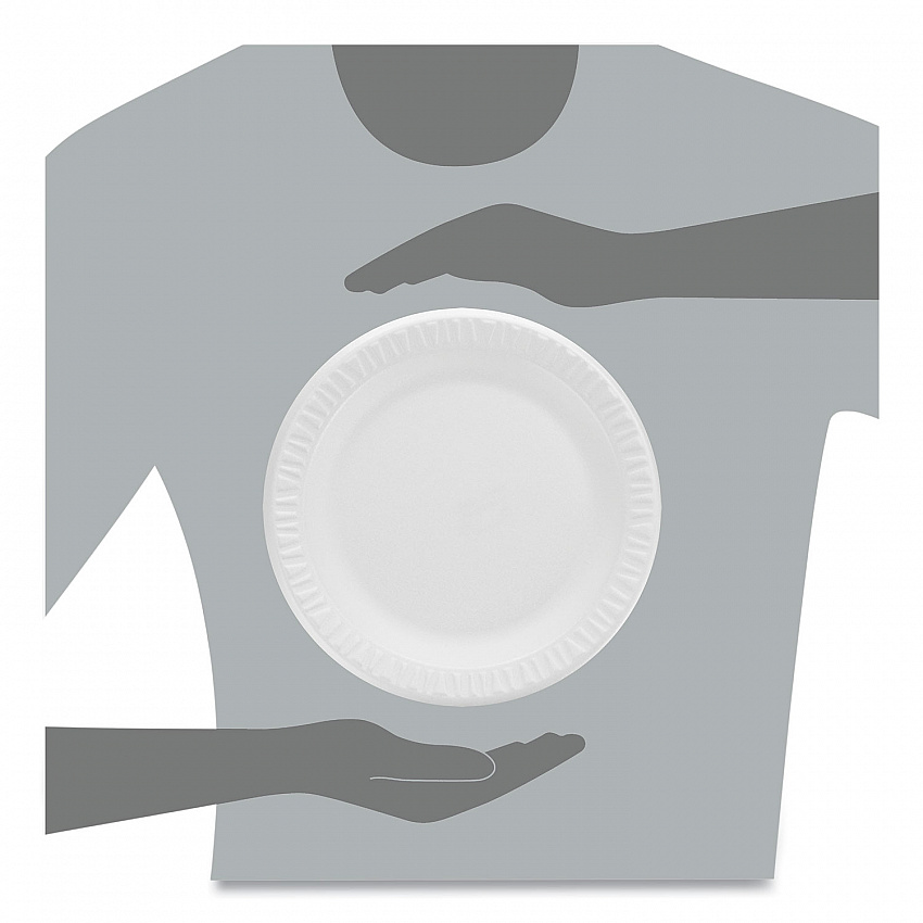 Concorde Foam Plate, 9" dia, White, 125/Pack, 4 Packs/Carton (9PWCR)