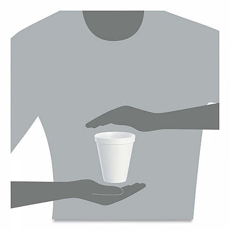 Foam Drink Cups, 12 oz, Squat, White, 1,000/Carton (12J16)