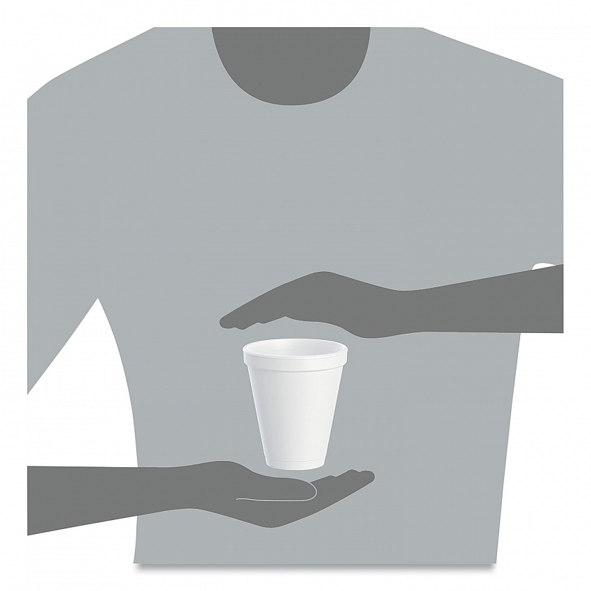 Foam Drink Cups, 12 oz, Squat, White, 1,000/Carton (12J16)