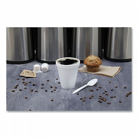 Foam Drink Cups, 12 oz, Squat, White, 1,000/Carton (12J16)