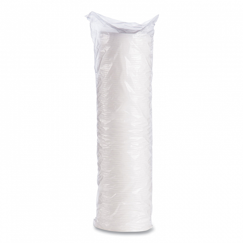 Plastic Lids for Foam Cups, Bowls and Containers, Vented, Fits 6 oz to 14 oz, White, 100/Pack, 10 Packs/Carton (12JL)