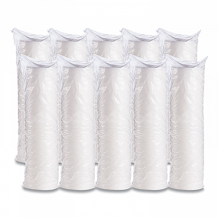 Plastic Lids for Foam Cups, Bowls and Containers, Vented, Fits 6 oz to 14 oz, White, 100/Pack, 10 Packs/Carton (12JL)