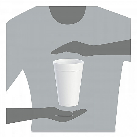 Foam Drink Cups, 32 oz., White, 25/Bag, 20 Bags/Carton (32TJ32)