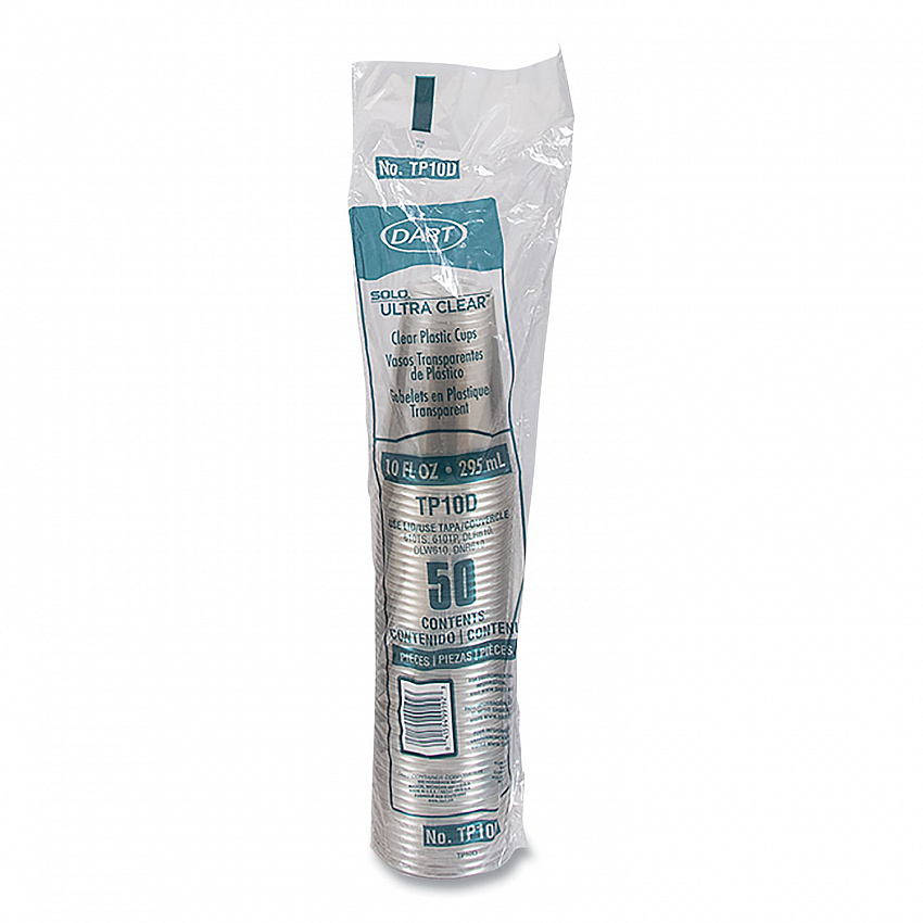 Ultra Clear PET Cups, Tall, 10 oz, Plastic, 50/Bag, 20 Bags/Carton (TP10DCT)