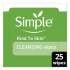 Simple Eye And Skin Care, Facial Wipes, 25/Pack (70005PK)