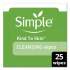 Simple Eye And Skin Care, Facial Wipes, 25/Pack, 6 Packs/Carton (70005CT)