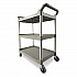 Three-Shelf Service Cart, Plastic, 3 Shelves, 200 lb Capacity, 18.63