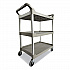 Three-Shelf Service Cart, Plastic, 3 Shelves, 200 lb Capacity, 18.63