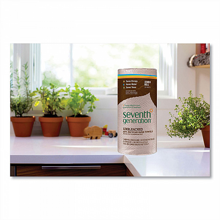 Natural Unbleached 100% Recycled Paper Kitchen Towel Rolls, 2-Ply, 11 x 9, 120 Sheets/Roll (13720RL)