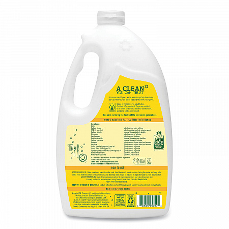 Natural Automatic Dishwasher Gel, Lemon Scent, Jumbo 70 oz Bottle, 6/Carton (22831CT)