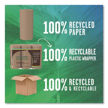 Seventh Generation Natural Unbleached 100% Recycled Paper Kitchen Towel Rolls,11 x 9,120 Sheets/RL,30 RL/CT (13720CT)