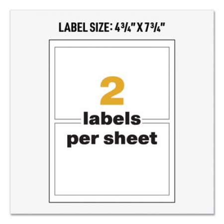 Avery UltraDuty GHS Chemical Waterproof and UV Resistant Labels, 4.75 x 7.75, White, 2/Sheet, 50 Sheets/Box (60502)