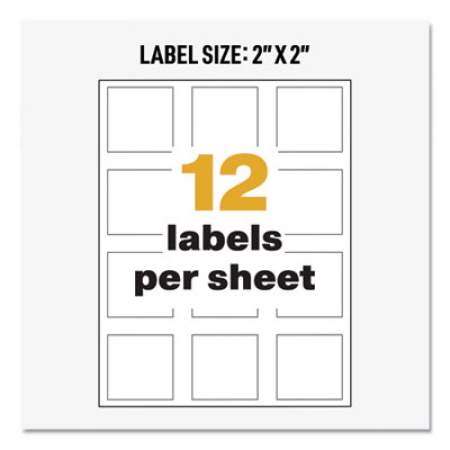 Avery UltraDuty GHS Chemical Waterproof and UV Resistant Labels, 2 x 2, White, 12/Sheet, 50 Sheets/Box (60506)