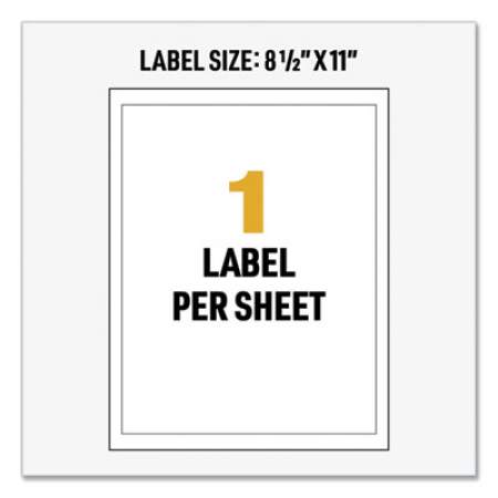 Avery UltraDuty GHS Chemical Waterproof and UV Resistant Labels, 8.5 x 11, White, 500/Box (60507)