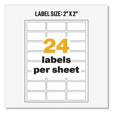 Avery UltraDuty GHS Chemical Waterproof and UV Resistant Labels, 1 x 2.5, White, 24/Sheet, 25 Sheets/Pack (60517)
