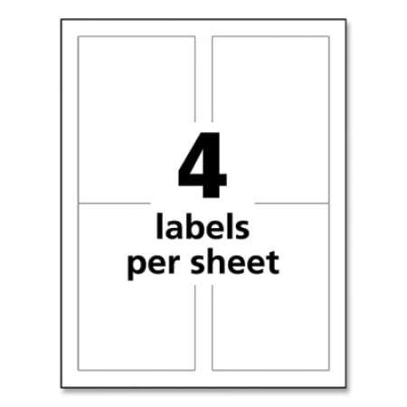 Avery UltraDuty GHS Chemical Waterproof and UV Resistant Labels, 3.5 x 5, White, 4/Sheet, 50 Sheets/Pack (60523)