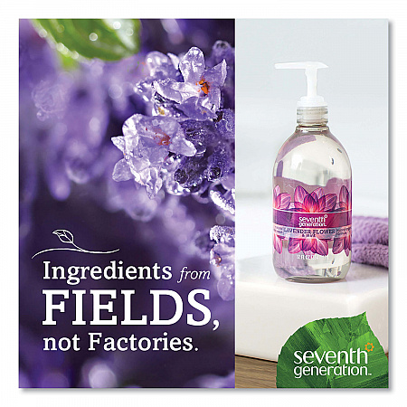 Natural Hand Wash, Lavender Flower and Mint Scent, 12 oz, 8/Carton (22926CT)