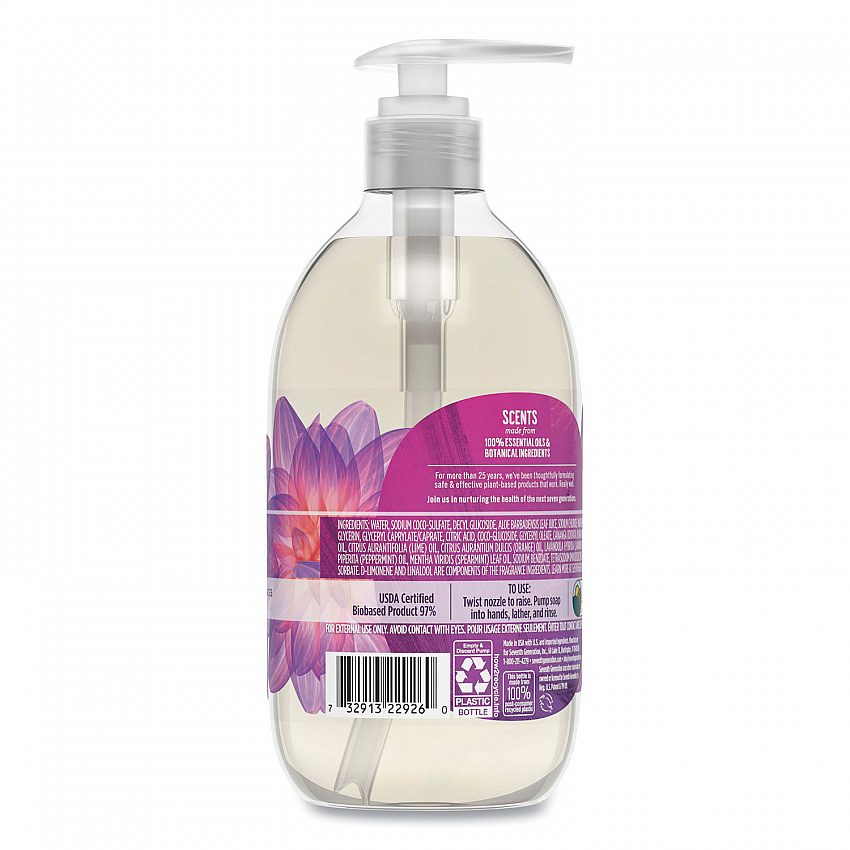 Natural Hand Wash, Lavender Flower and Mint Scent, 12 oz, 8/Carton (22926CT)