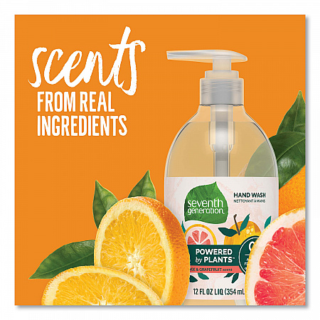Natural Hand Wash, Mandarin Orange and Grapefruit Scent, 12 oz, 8/Carton (22925CT)