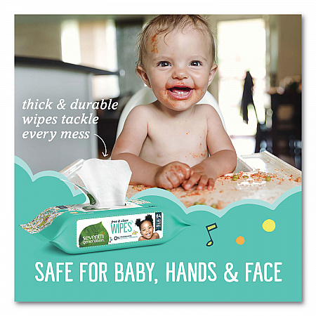 Free and Clear Baby Wipes, 7 x 7, Refill, Unscented, White, 256/Pack, 3 Packs/Carton (34219CT)