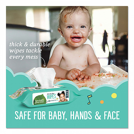 Free and Clear Baby Wipes, Refill, 7 x 7, Unscented, White, 256/Pack (34219)