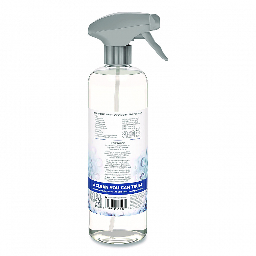 Natural All-Purpose Cleaner, Free and Clear/Unscented, 23 oz Trigger Spray Bottle, 8/Carton (44713CT)