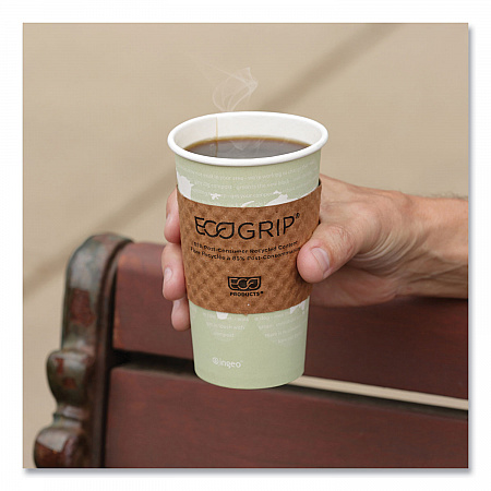 EcoGrip Recycled Content Hot Cup Sleeve, Fits 12, 16, 20, 24 oz Cups, Kraft, 1,300/Carton (EG2000)