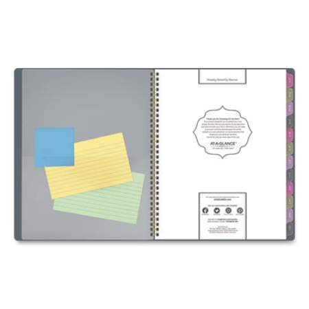 AT-A-GLANCE Badge Medallion Weekly/Monthly Planner, Badge Medallion Artwork, 11 x 8.5, Gray/Gold Cover, 13-Month (Jan-Jan): 2022-2023 (1565M905)