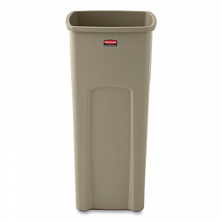Untouchable Square Waste Receptacle, 23 gal, Plastic, Beige (356988BG)