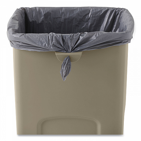 Untouchable Square Waste Receptacle, 23 gal, Plastic, Beige (356988BG)