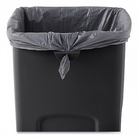 Untouchable Square Waste Receptacle, 23 gal, Plastic, Black (356988BK)