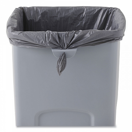 Untouchable Square Waste Receptacle, 23 gal, Plastic, Gray (356988GY)