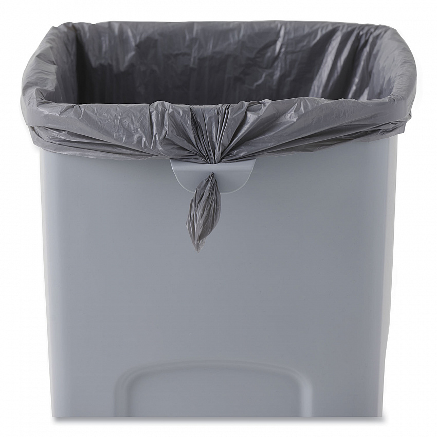 Untouchable Square Waste Receptacle, 23 gal, Plastic, Gray (356988GY)