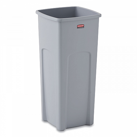 Untouchable Square Waste Receptacle, 23 gal, Plastic, Gray (356988GY)