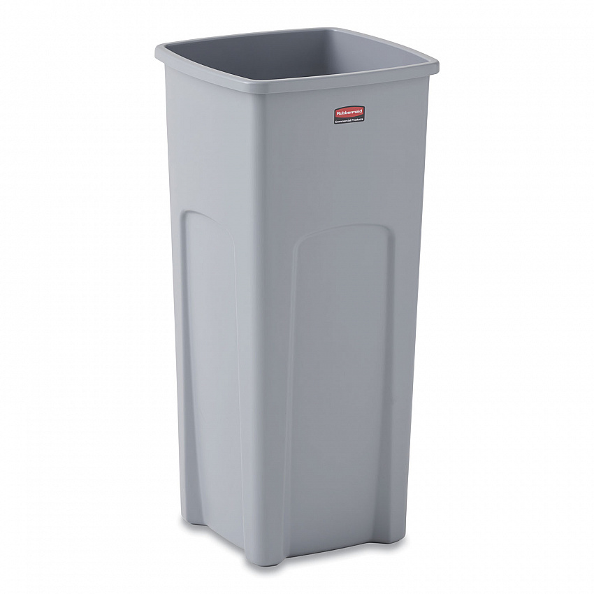 Untouchable Square Waste Receptacle, 23 gal, Plastic, Gray (356988GY)