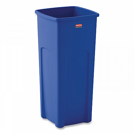 Untouchable Square Waste Receptacle, 23 gal, Plastic, Blue (356973BE)