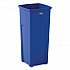 Untouchable Square Waste Receptacle, 23 gal, Plastic, Blue (356973BE)