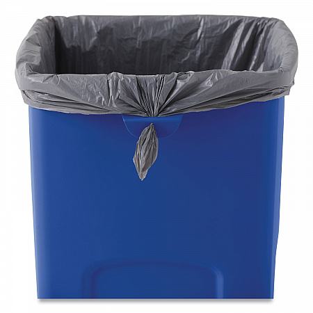 Untouchable Square Waste Receptacle, 23 gal, Plastic, Blue (356973BE)
