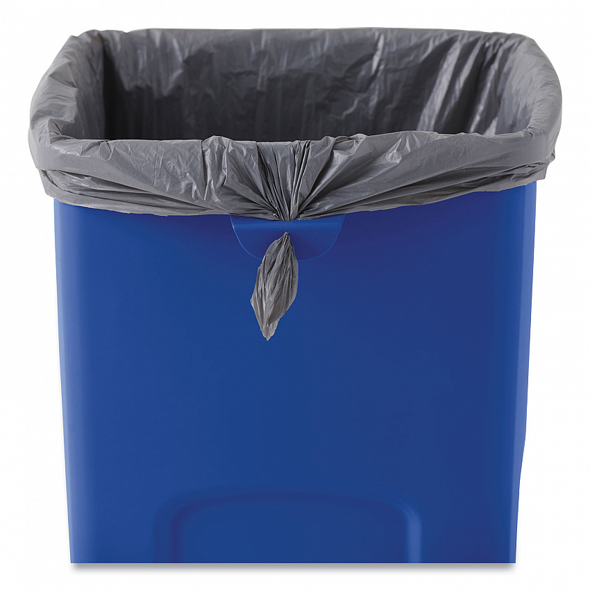 Untouchable Square Waste Receptacle, 23 gal, Plastic, Blue (356973BE)