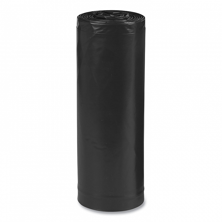 Linear Low Density Recycled Can Liners, 60 gal, 1.25 mil, 38" x 58", Black, 10 Bags/Roll, 10 Rolls/Carton (RNW6050)